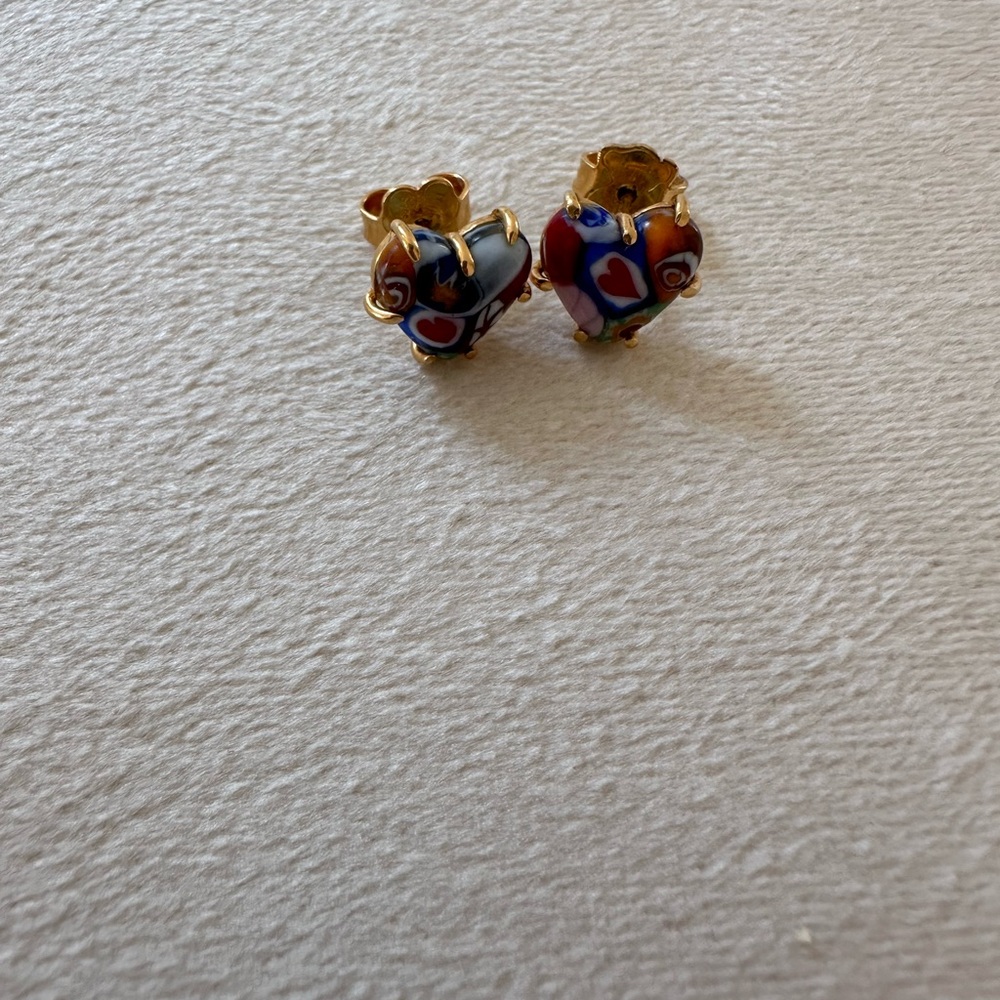 Tous Murano heart earrings. - Picture 2 of 2